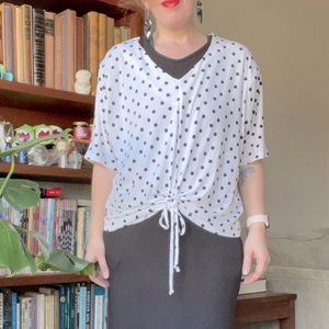 Polka dot shirt black and white Laura Ashley